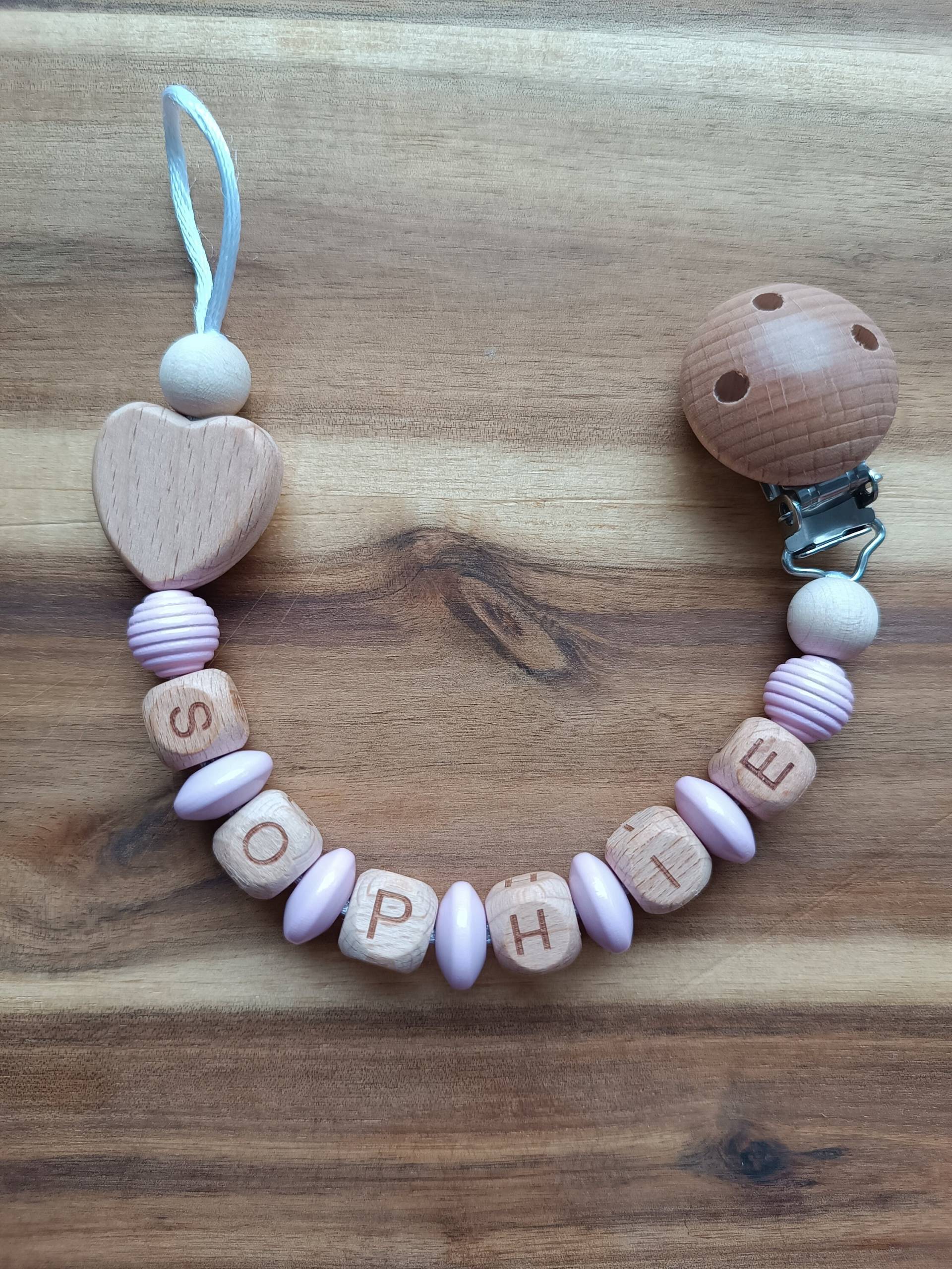 Personalisierte Schnullerkette Mit Herz-Perle von Etsy - Schnulliebe