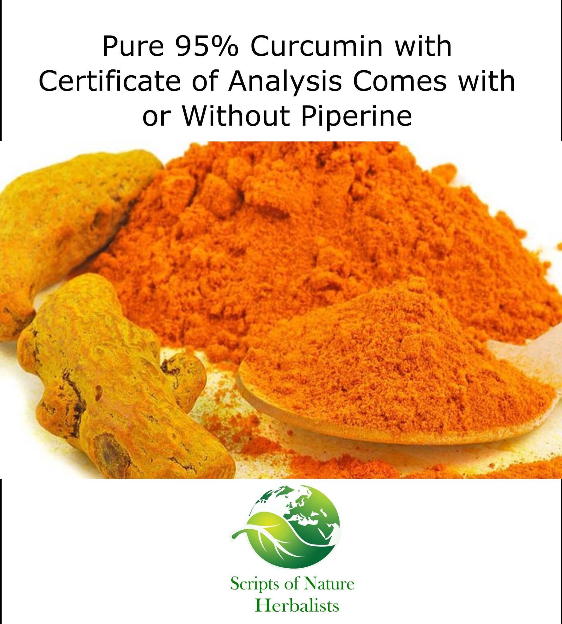 95% Reines Kurkuma-Curcumin-Extrakt-Pulver Mit Separatem Piperinbeutel von Etsy - ScriptsOfNature