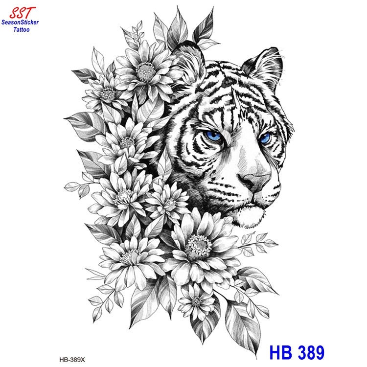 Große Tiger Blume Uhu Fuchs König Der Löwen Rose Schmetterling Körper Taille Arm Temporäre Kunst Tattoos Thbseries von Etsy - SeasonSticker