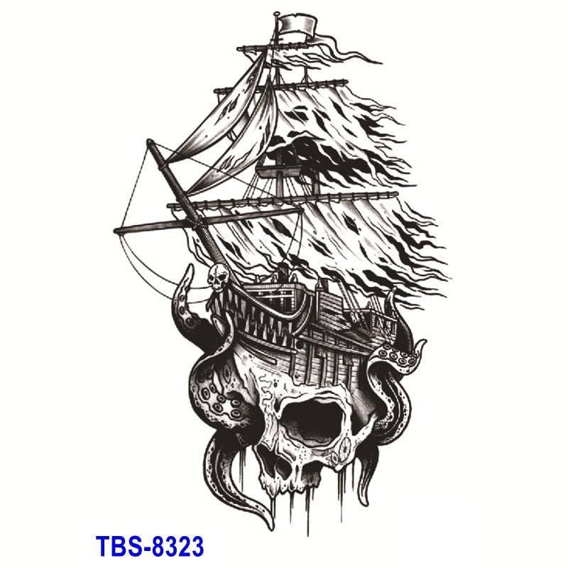 Piraten-Totenkopf Spinne Jack Laterne Hexen-Netz Geist Kürbis-Fledermaus Halloween Körper Taille Arm Temporäre Kunst Tattoos Tbsseries von Etsy - SeasonSticker