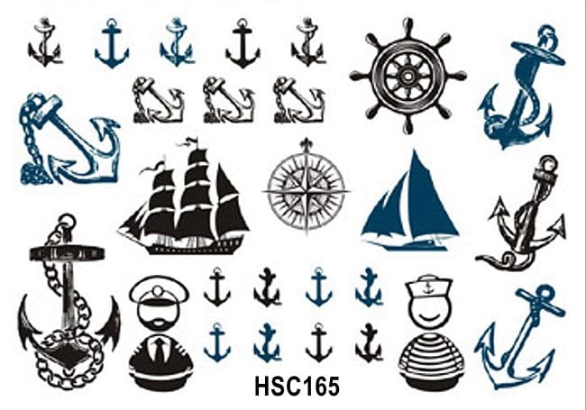 Segeln Zum Meer Barque Segelboot Boot Anker Ruder Kompass Htaille Arm Hals Körper Temporäre Tätowierung Aufkleber Hscseries von Etsy - SeasonSticker