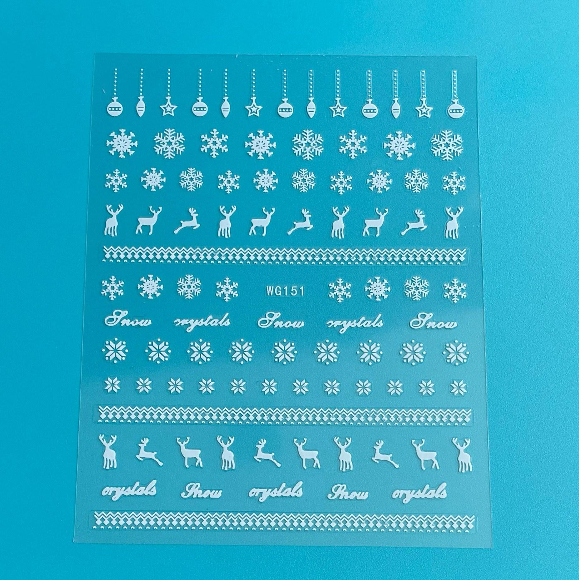 Weißer Weihnachtsnagel-Kunst-Aufkleber Schneeflocke von Etsy - SeasonSticker