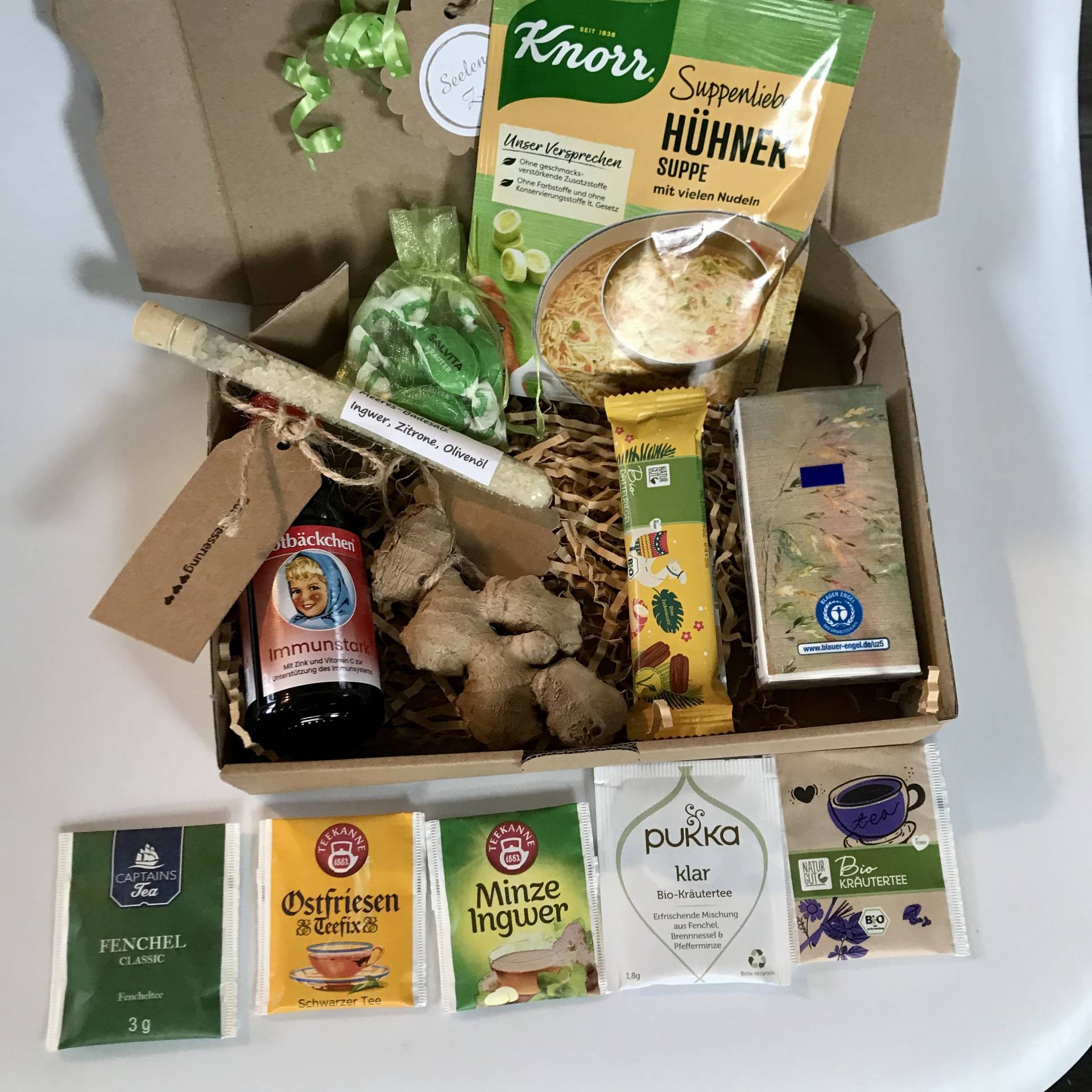 Gute Besserung, Quarantäne, Geschenkebox, Alles Wird Gut, Ingwer Zitrone von Etsy - SeelenZeit