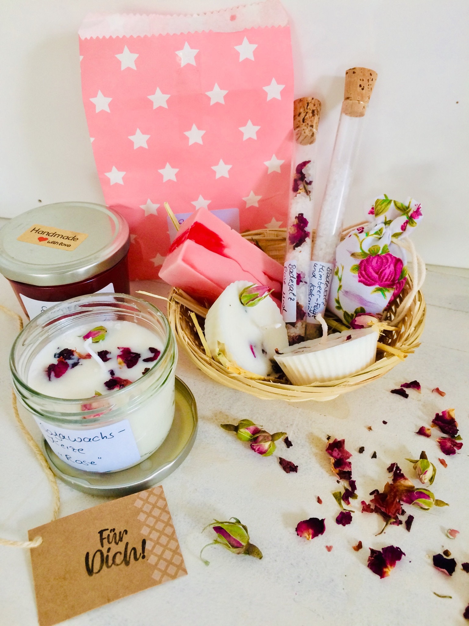 Natur Geschenke-Korb, Beste Freundin, Geburtstag Pflegepaket, Wellness, Bio Mit Rose von Etsy - SeelenZeit