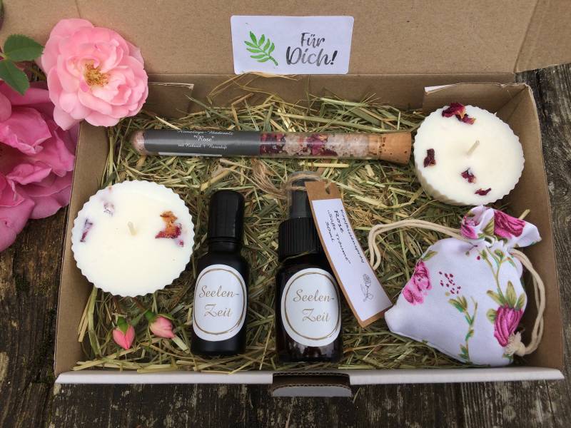 Natur Geschenkebox "Rose" , Spa Set, Entspannungs Geschenk, Self Care Box, Wellness von Etsy - SeelenZeit