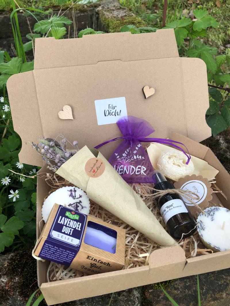 Wellness Natur Spa Geschenkset, Lavendel, Rose, Für Dich von Etsy - SeelenZeit