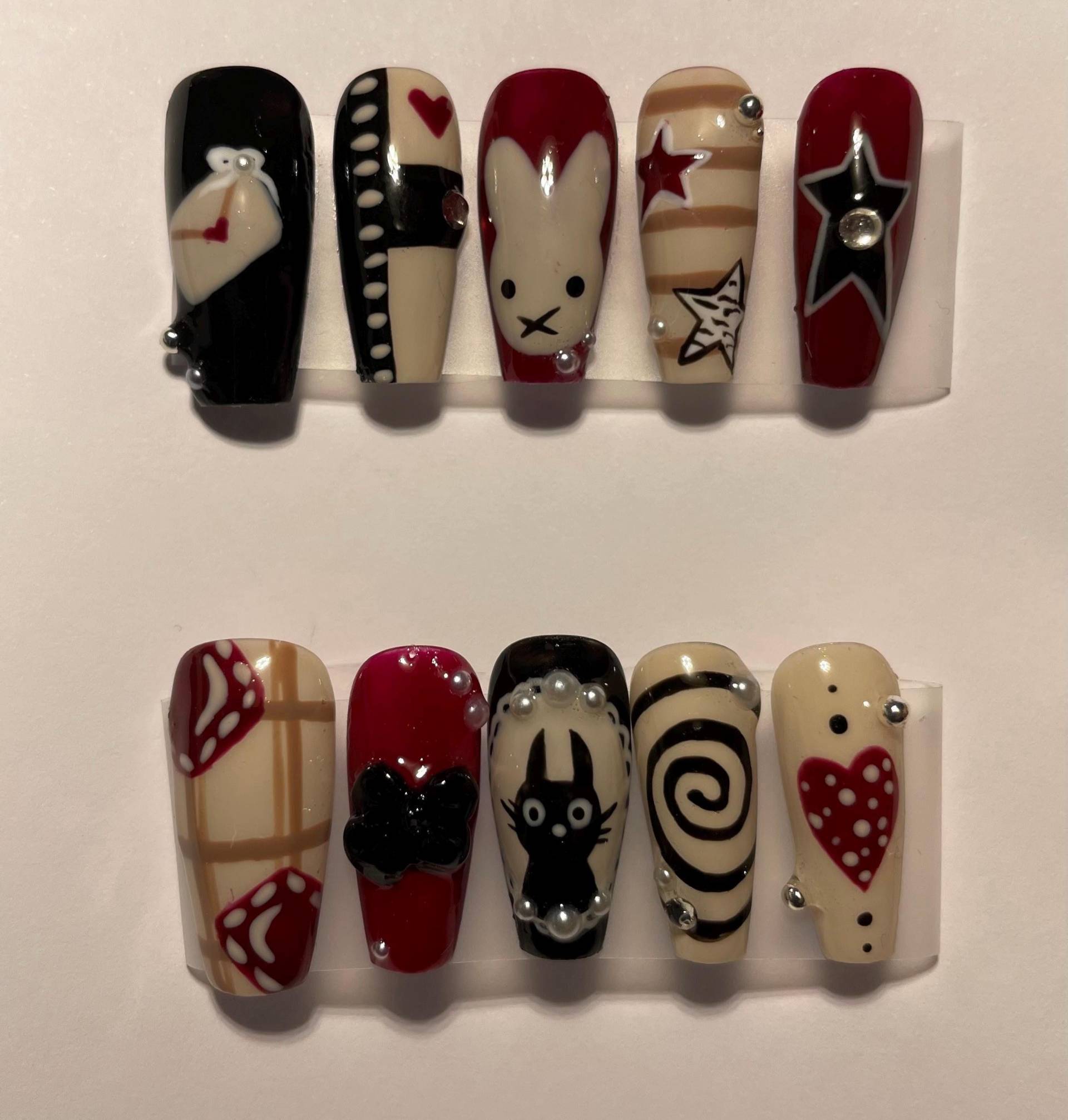 Drücken Sie Auf Die Nägel/Nail Art Chrom Nägel/ Braune von Etsy - SelinaNailsArt