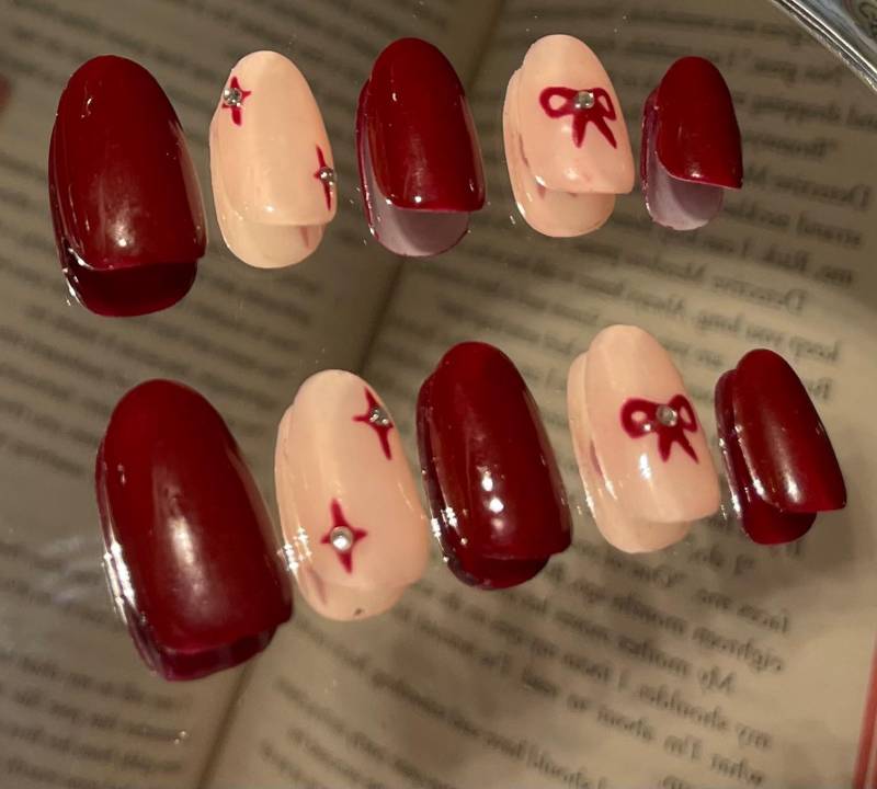 Drücken Sie Auf Die Nägel/Nail Art Rote von Etsy - SelinaNailsArt