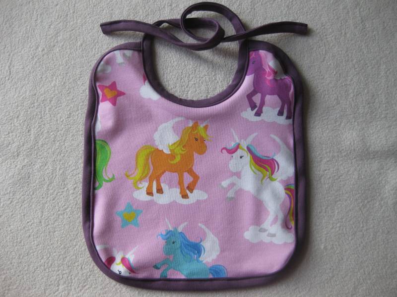 Bio Baby Lätzchen Einhorn Rosa, Frottee Rückseite, Latz, Kinder von Etsy - Sembini