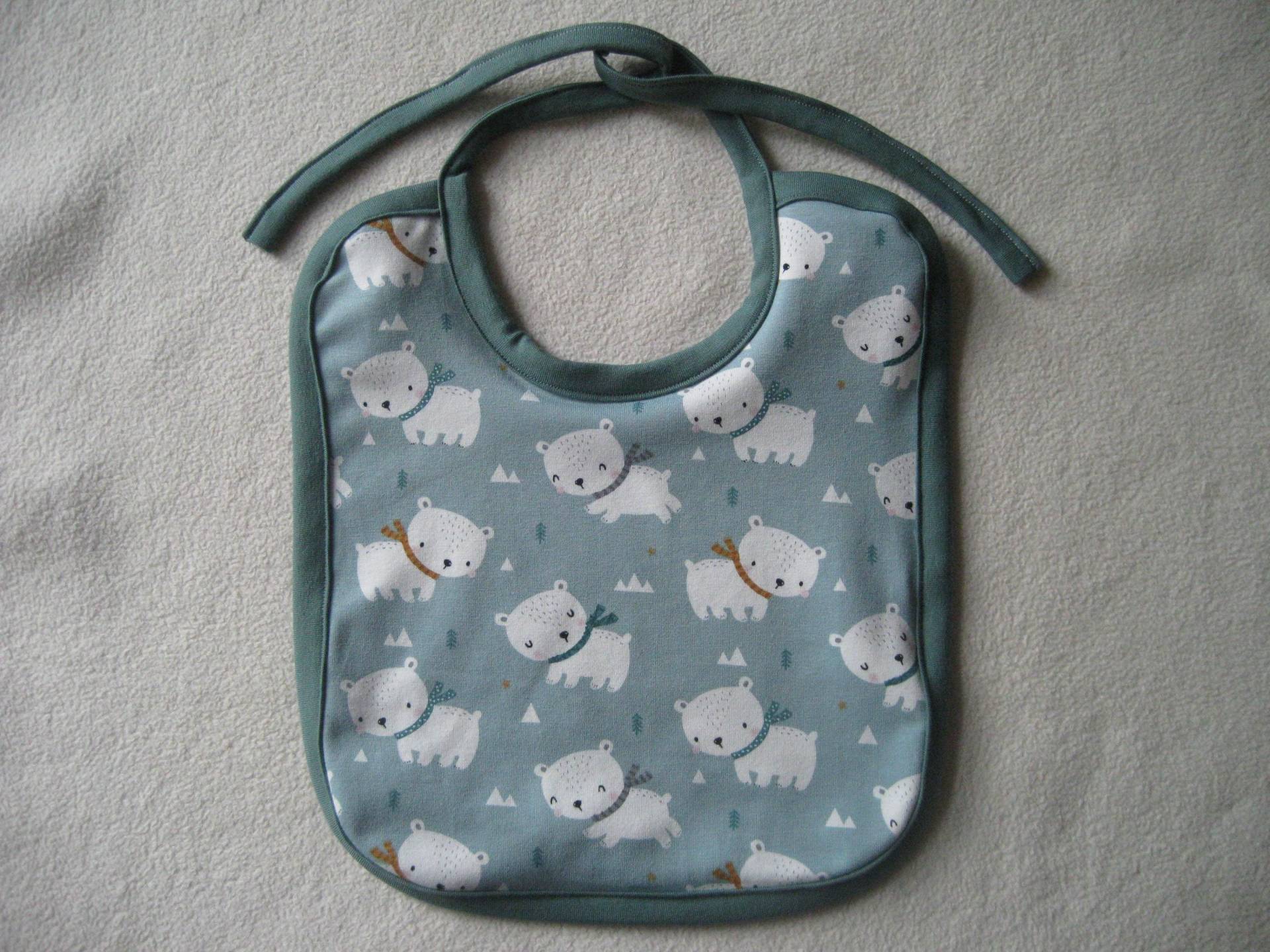 Bio Baby Lätzchen Eisbär, Frottee Rückseite, Latz, Kinder Bio Baby Lätzchen Eisbär, Frottee Rückseite, Latz, Kinder von Etsy - Sembini