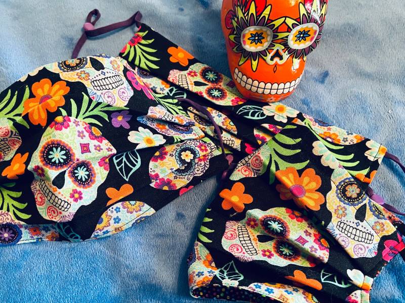 Bunte Sugar Skull Maske Für Erwachsene von Etsy - SewMuchLovebyShannon