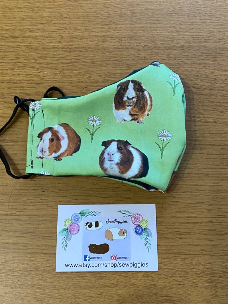 Meerschweinchen Foto Waschbare Gesichtsmaske Mit Filtertasche von Etsy - SewPiggies