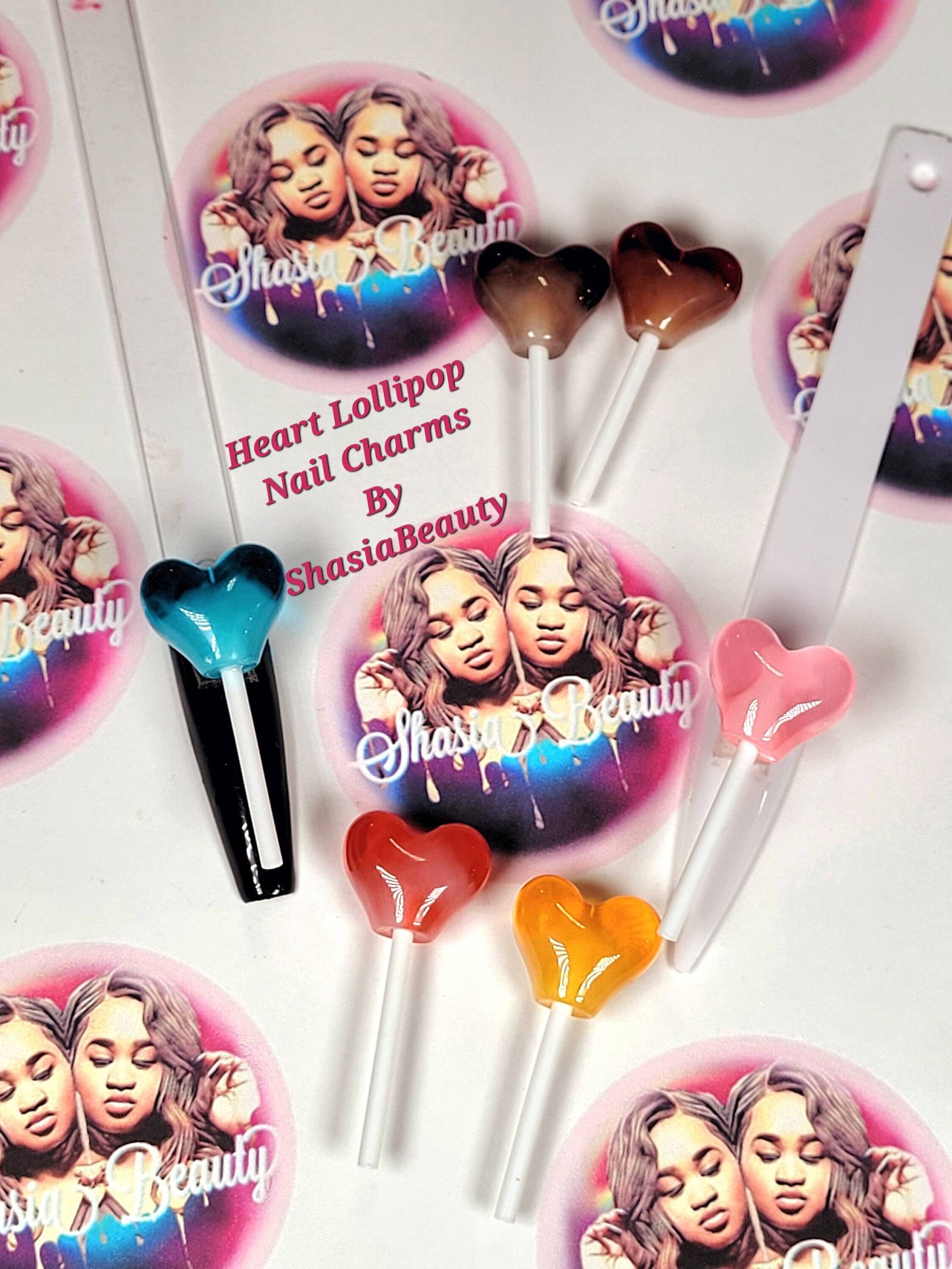 Großer Herz Lollipop Nagel Anhänger| Baddie Nägel | Kawaii Valentinstag Charms von Etsy - ShasiaBeauty