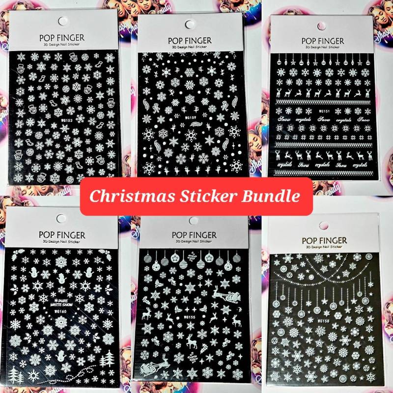 Schneeflocke Winter Wunderland Nagel Stickerbundle 6Pg| Kawaii Kunst | Nägel Weihnachten Charms Nails von Etsy - ShasiaBeauty