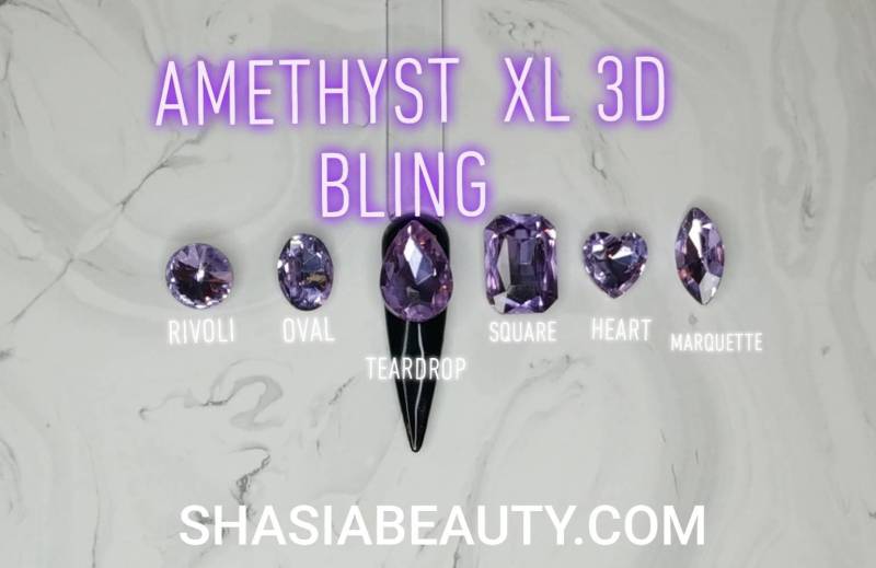 xl 3D Amethyst Glas Strass/Nagel Charms Big Bling Oder 28 Stück Aufbewahrungsbox von Etsy - ShasiaBeauty