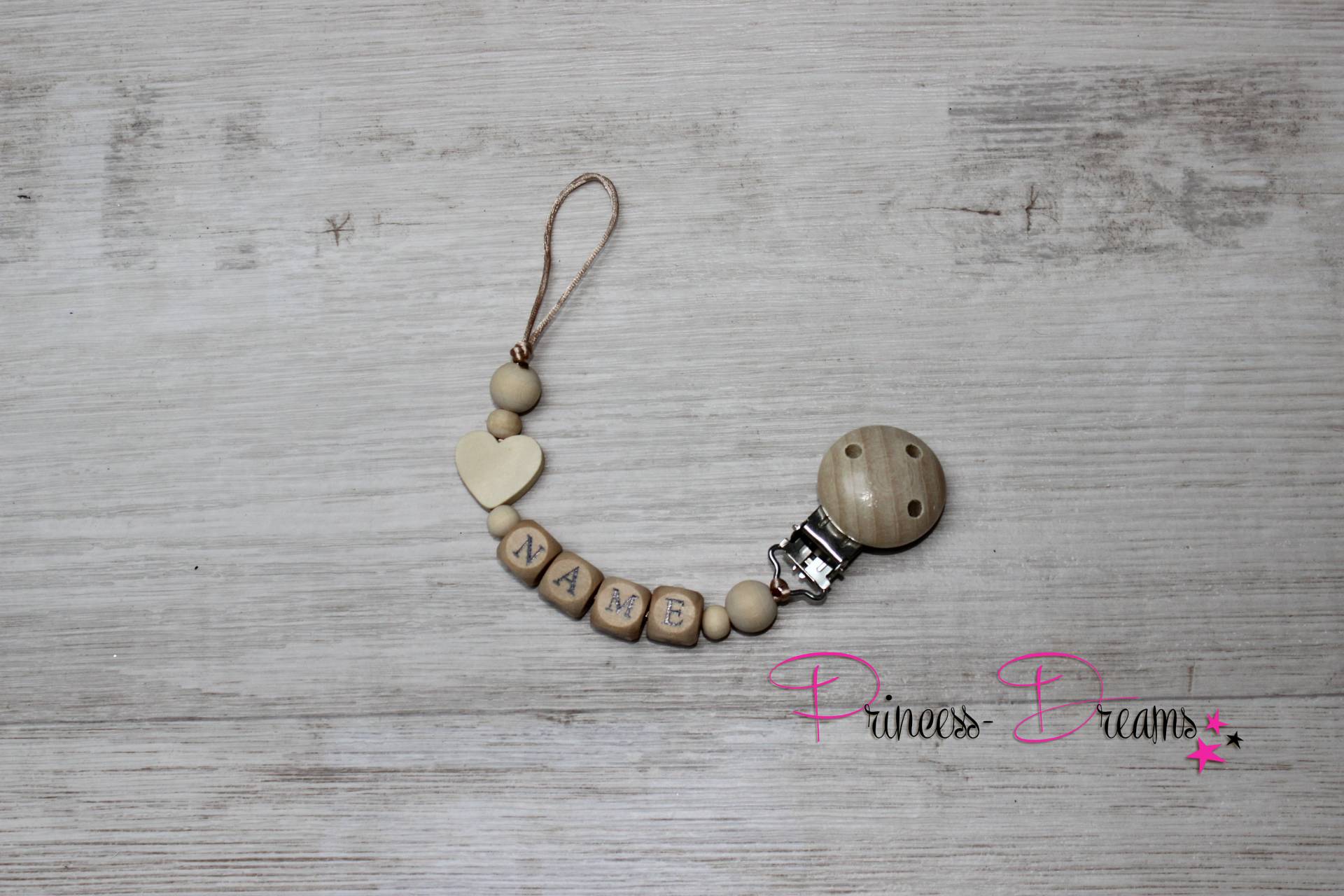 Personalisierte Holz Baby Schnullerkette, Schnullerkette Mit Namen Für Mädchen Jungen, Schnullerkette Personalisiert, Schnullerkette von Etsy - ShopPrincessDreams