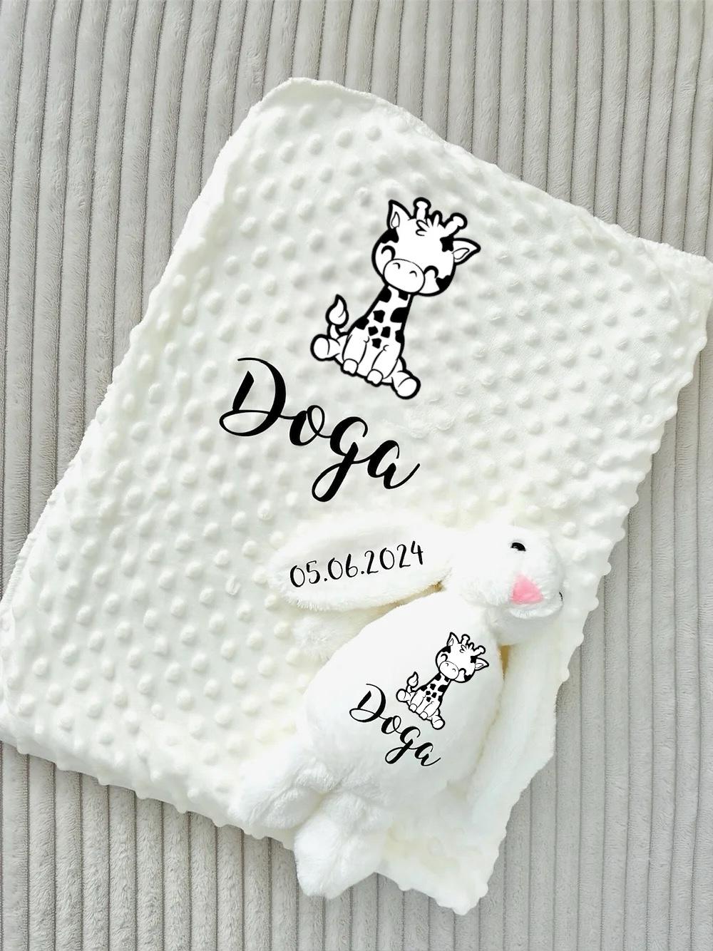 Babydecke Mit Kuscheltier Hase, Plüschtier Personalisiert, Namen, Personalisierte Babydecke Mit Kuscheltier Hase, Plüschtier Personalisiert, Namen, Personalisierte von Etsy - ShopbyhandmadeShop