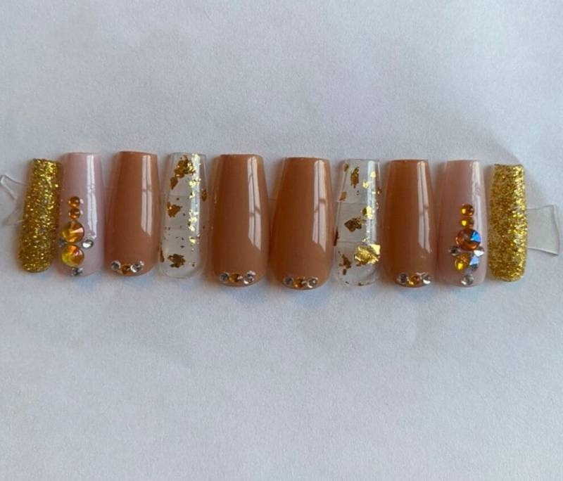 Goldflocken Press On Nail Set von Etsy - ShyyLa