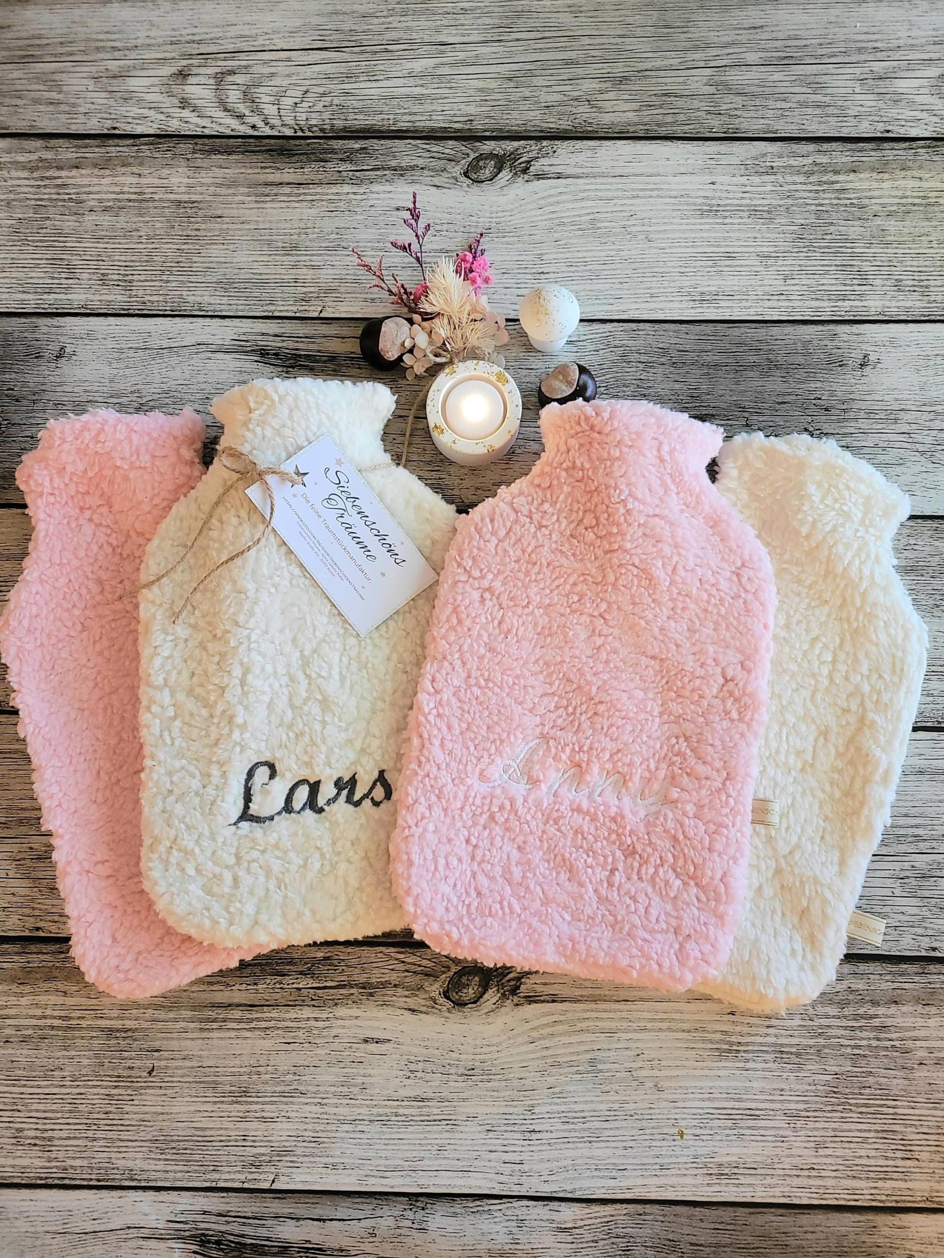 Baumwollteddyplüsch Pur, Personalisierbare Wärmflasche, Farbwahl Wollweiß Oder Rosa, Baumwollplüsch, Natur, Wärmeflasche, Weihnachtsgeschenk von Etsy - SiebenschoensTraeume