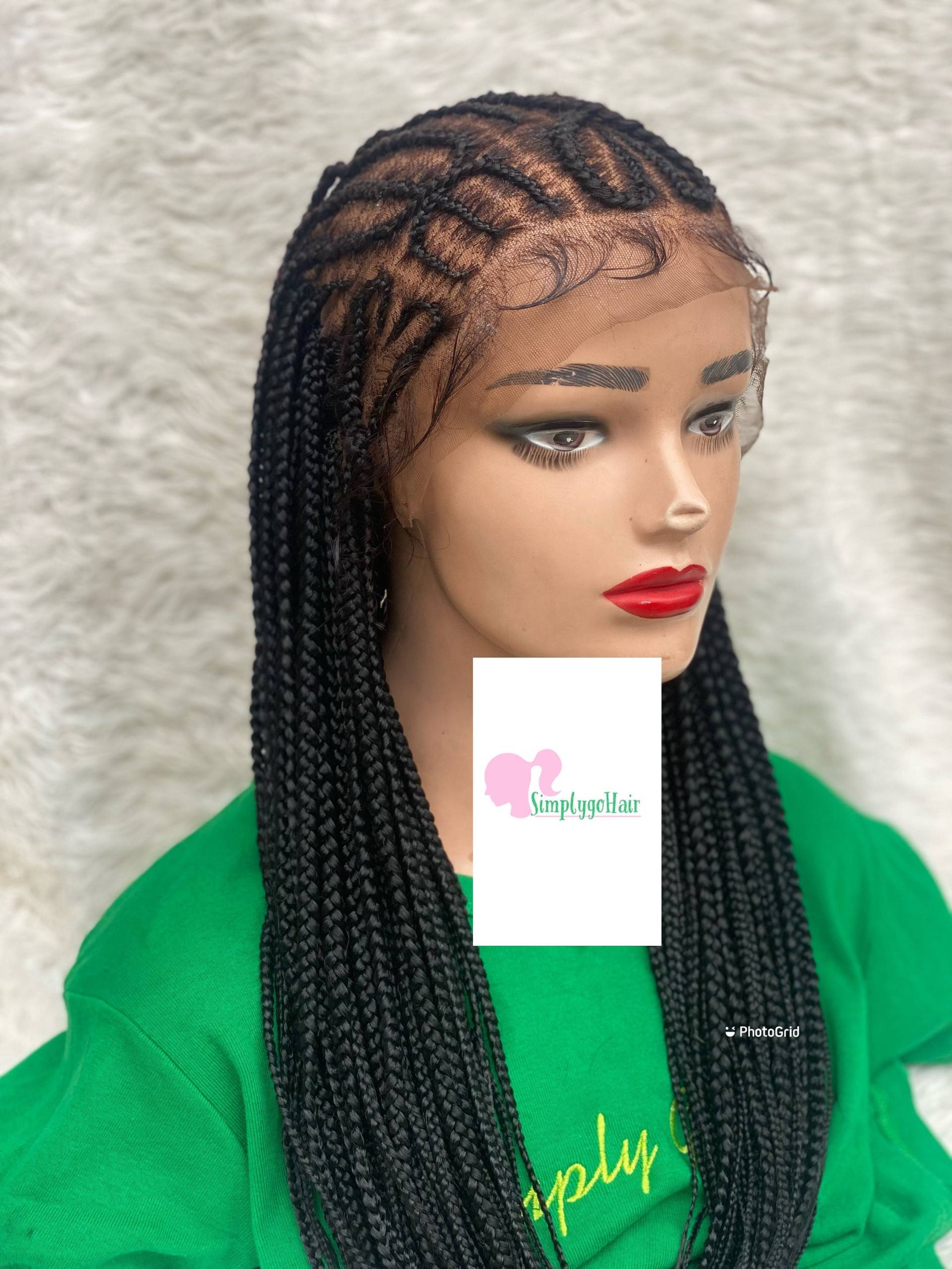 Geflochtene Perücke Mit Zwei Herzen Cornrow Frontale Spitze 13 X 6 Zoll von Etsy - Simplygohair123