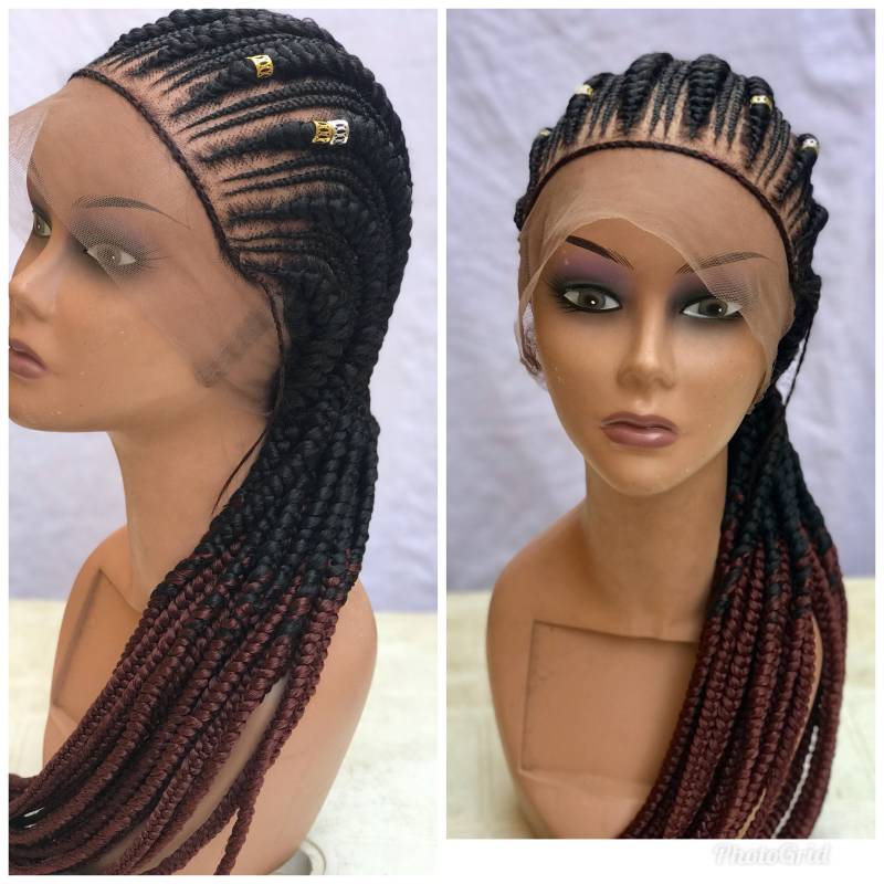 Perücke Aduke Volle Spitze Cornrow Leichte Geflochtene von Etsy - Simplygohair123