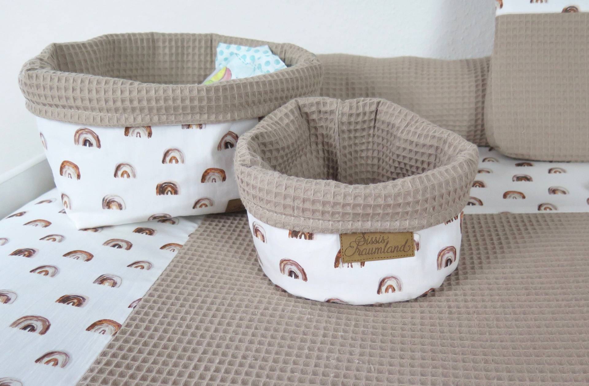 Utensilo Bow Braun Waffel Dunkles Beige von Etsy - SissisTraumland