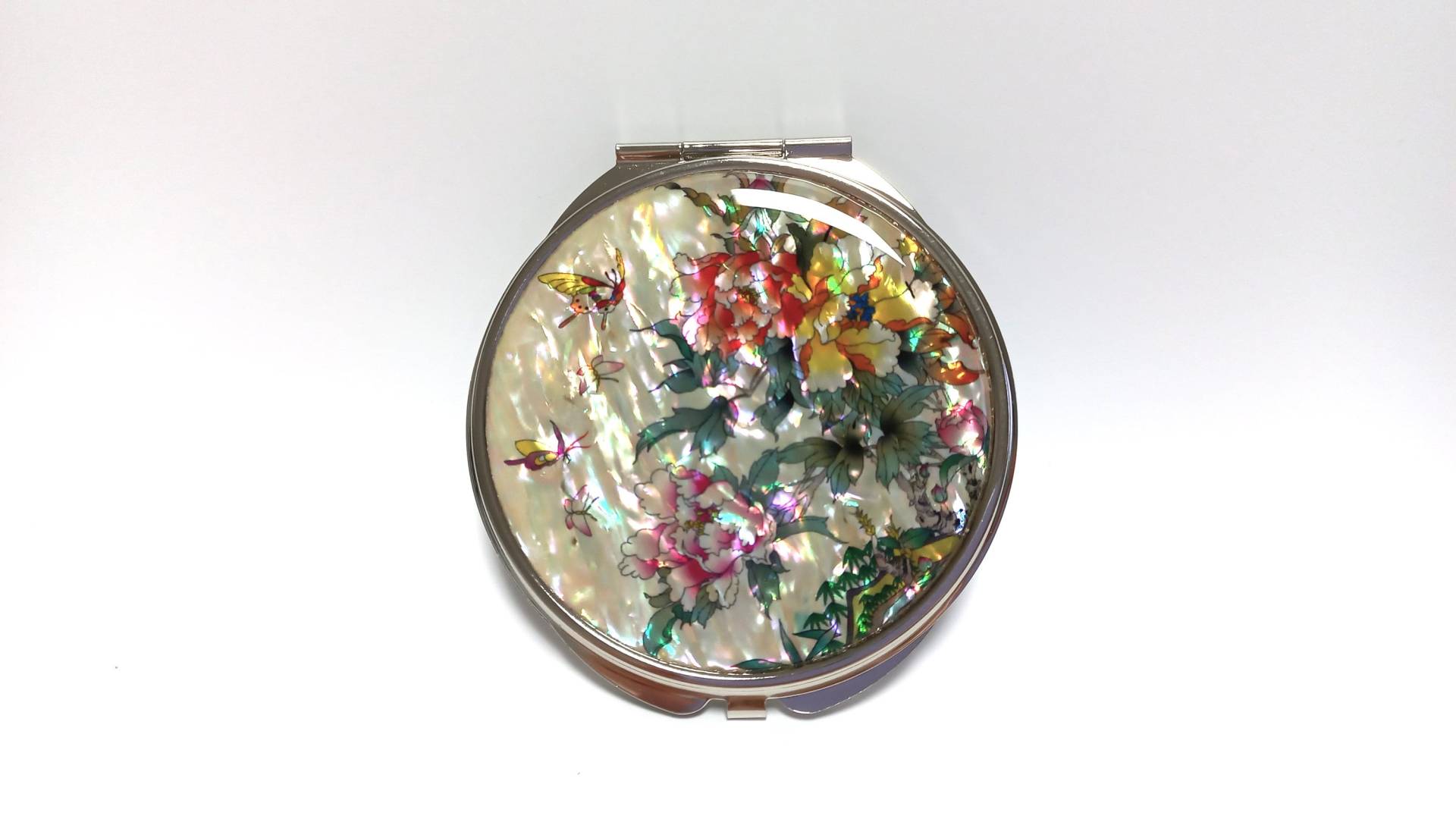Perlmutt Taschenspiegel Pfingstrosen Und Schmetterlinge, Gelb Perlmutt Taschenspiegel Pfingstrosen Und Schmetterlinge, Gelb von Etsy - Skodesigned