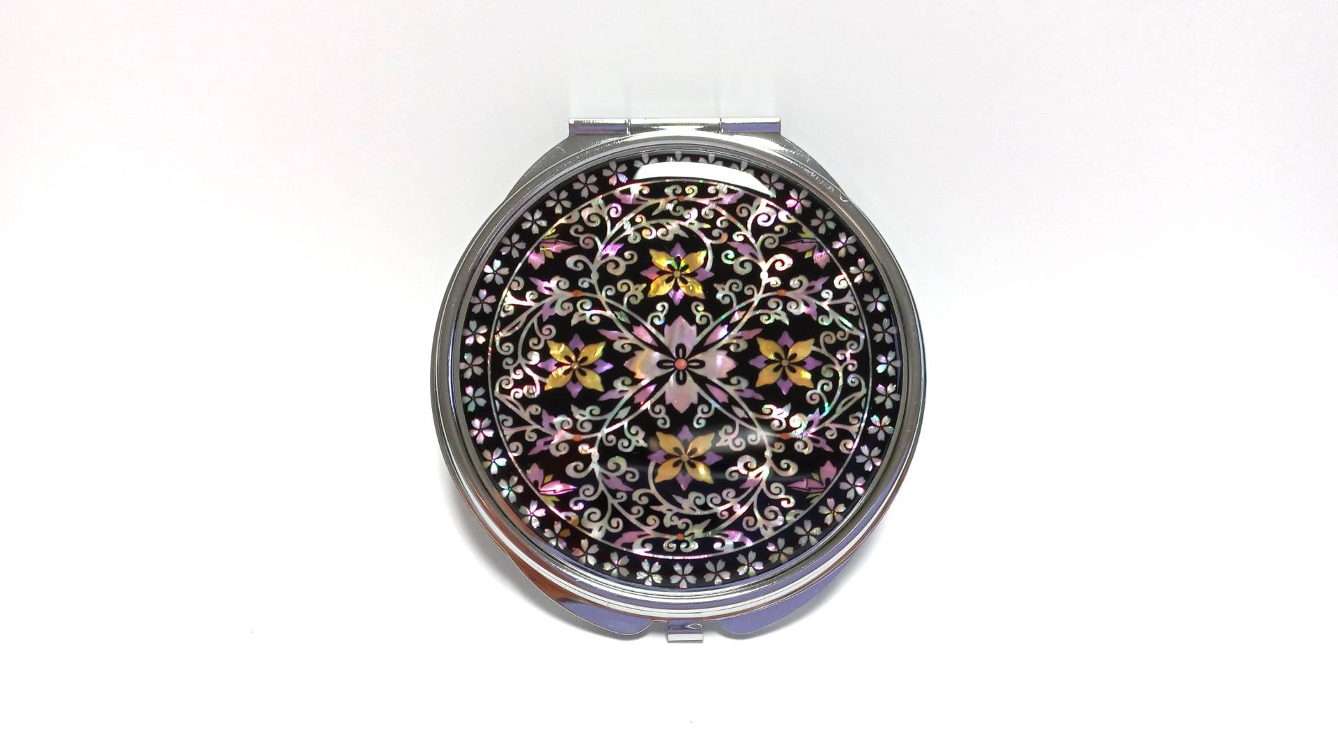 Perlmutt-Taschenspiegel Arabesque Design Black Perlmutt-Taschenspiegel Arabesque Design Black von Etsy - Skodesigned