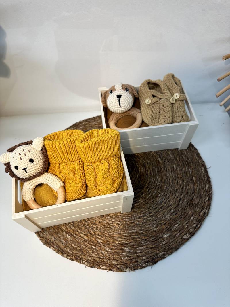 Baby Geschenkset, Geschenk Kiste Unisex, Holzkiste von Etsy - SmallLightsShop