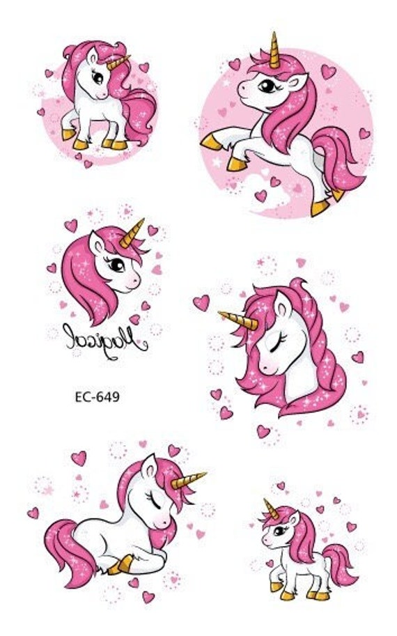 My Little Pony Einhorn 10Stk Party Events Kinder Bunt Traditionelle Tattoo Sticker Tattoo Wasserfest von Etsy - SmokeyTattoo