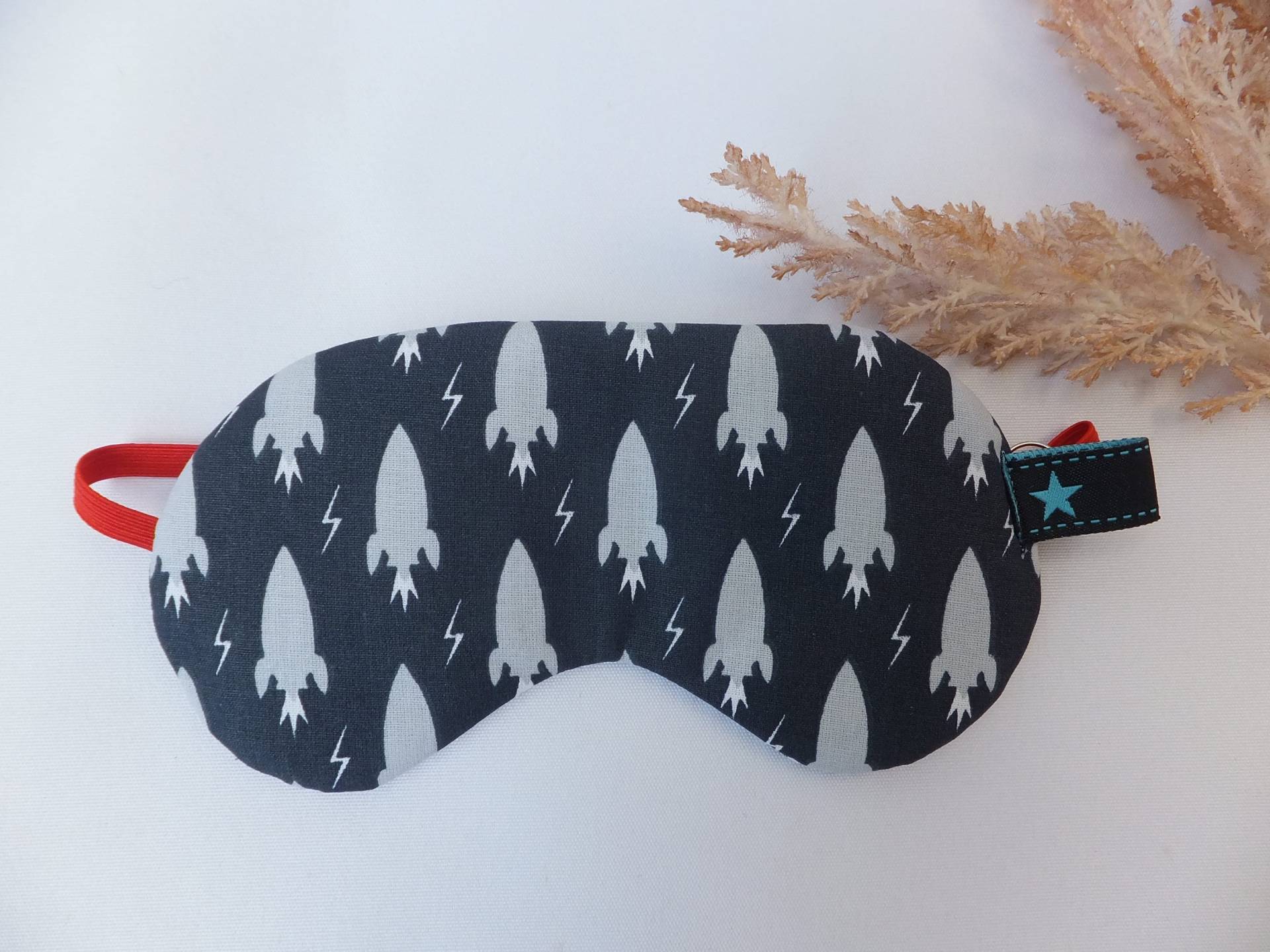 Kinder Schlafmaske Verstellbar, Schlaf Brille Rakete, Gesichtsmaske Dunkelblau, Reine Baumwolle von Etsy - Sofeinsein