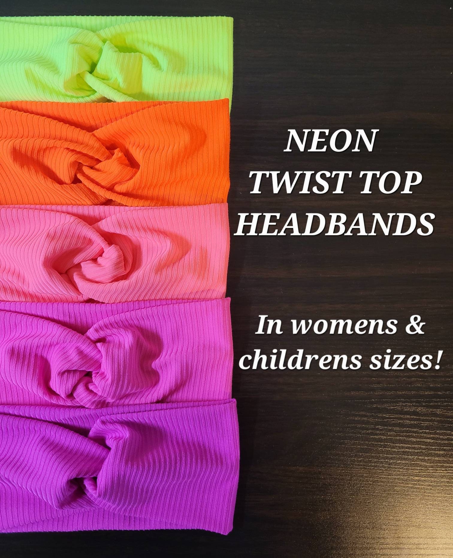 Neon Einfaches Twist-Top-Turban-Stirnband, Weiche Dehnbare Strick-Stirnbänder Für Frauen, Verschiedene Print-Twist-Stirnbänder, Über 40 Farben von Etsy - SophiesRemedy