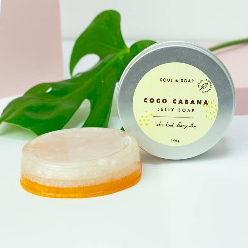 Coco Cabana Jelly Soap - Geschenk Spaß Artisan Handmade Vegan Duftendes Für Sie Selbstpflege Natürliches Badeschaum Fun Body Wash von Etsy - SoulandSoap