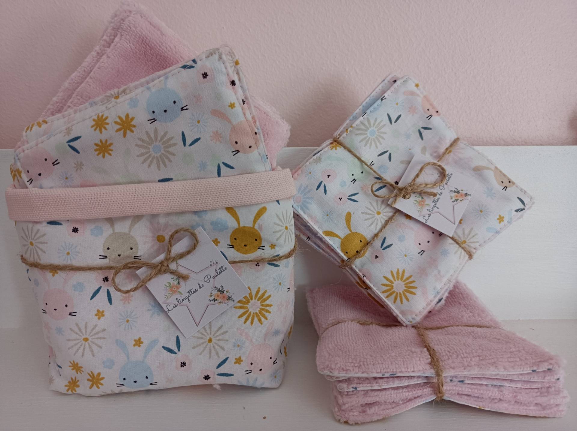 Mehrfarbiger Kaninchenkorb Und Tücher Kit Für Baby von Etsy - Souricettecouture