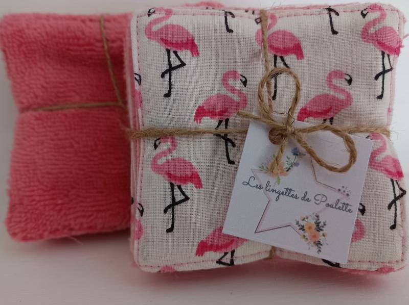 Rosa Flamingo-Make-Up-Entferner Tücher Aus Baumwolle Und Bambusschwamm von Etsy - Souricettecouture