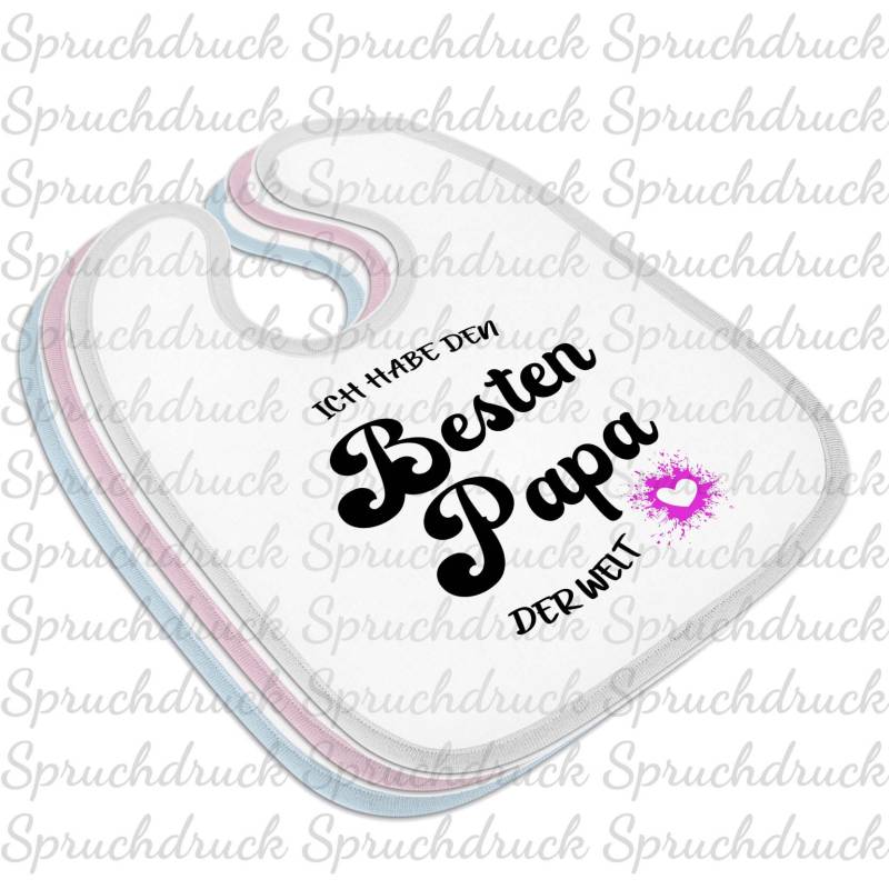 Babylätzchen Ich Habe Den Besten Papa Der Welt Blau Weiss Rosa Latz von Etsy - Spruchdruck