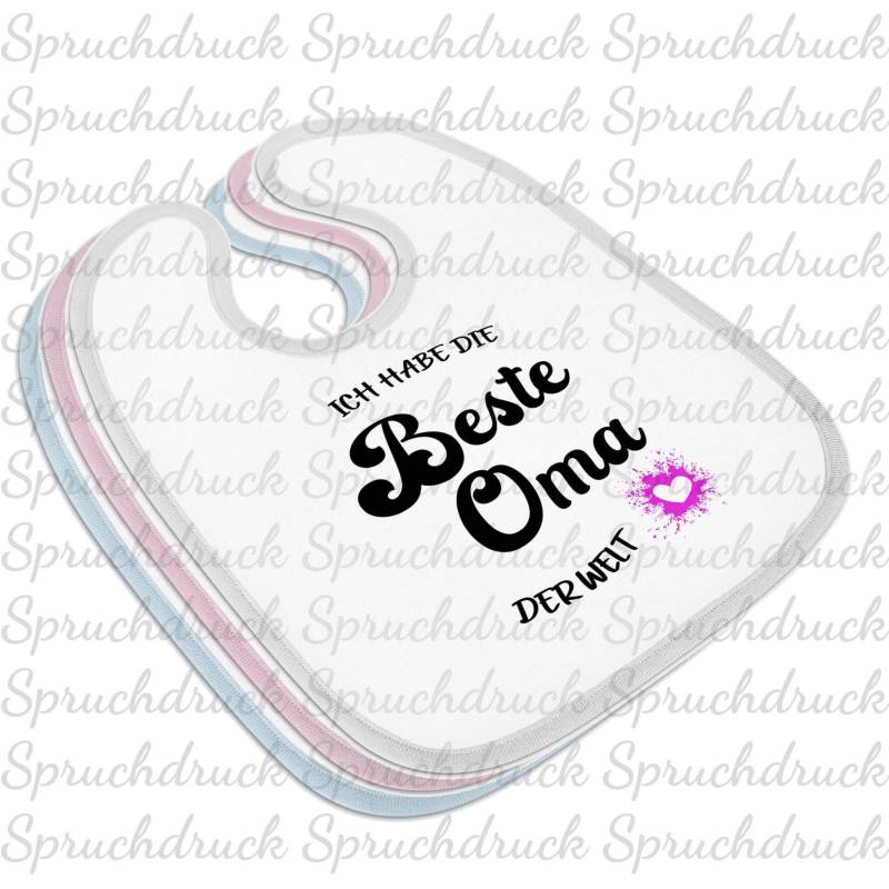 Babylätzchen Ich Habe Die Beste Oma Der Welt Blau Weiss Rosa Latz von Etsy - Spruchdruck