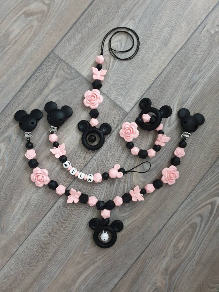 Schnullerkette Kinderwagenkette Set Personalisiert Wunschname Mickey Maus Babyshower Babyparty Taufe Geschenk Geburt Mädchen Schnullerkette Kinderwagenkette Set Personalisiert Wunschname Mickey Maus Babyshower Babyparty Taufe Geschenk Geburt Mädchen von Etsy - StaysisShnullerkette