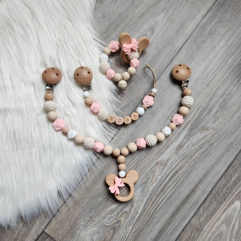 Schnullerkette Mit Personalisiertem Namen Kinderwagenkette Rosen Mickey Maus von Etsy - StaysisShnullerkette