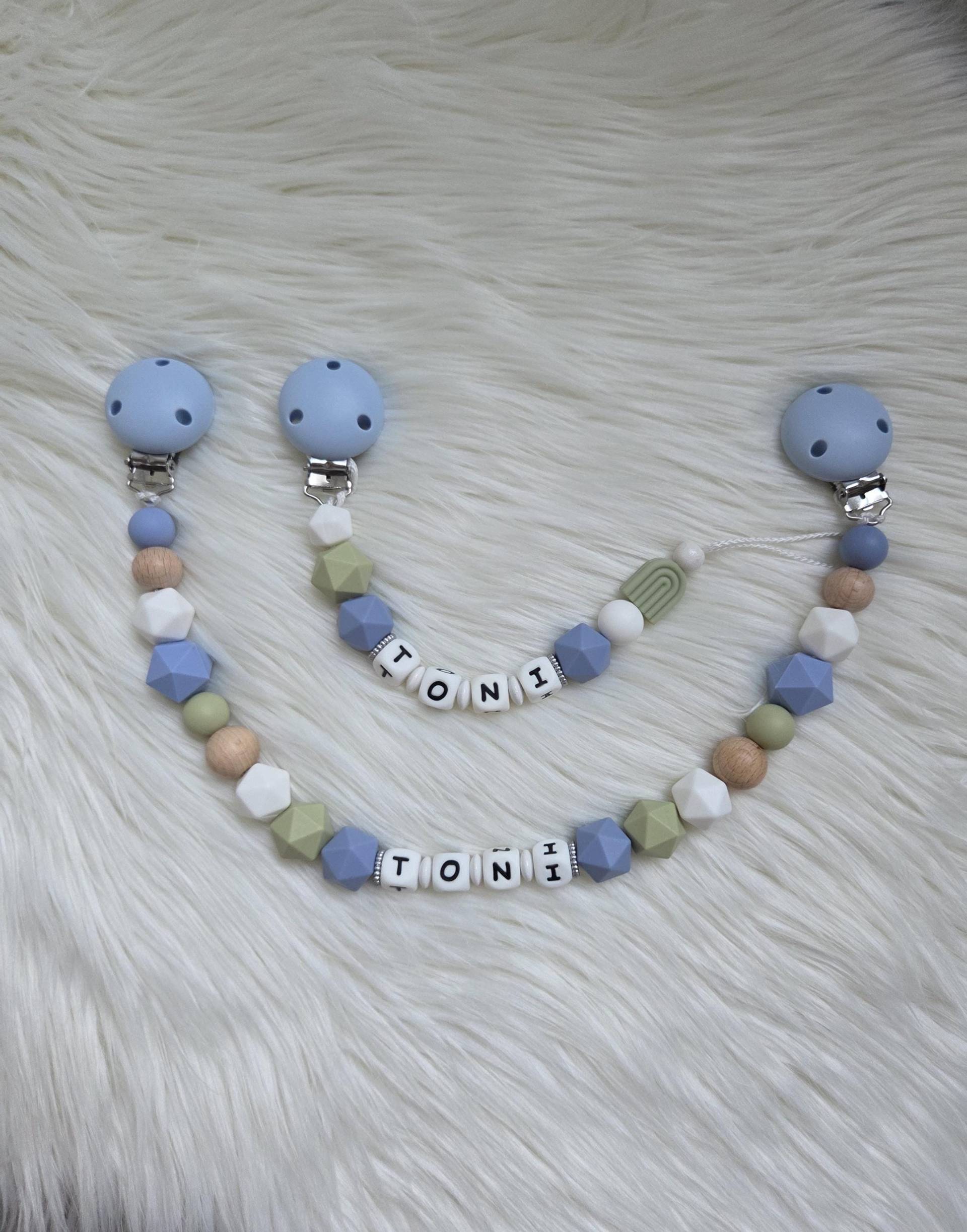 Schnullerkette Mit Wunschnamen Wagenkette Junge Blau Grün Schnullerkette Mit Wunschnamen Wagenkette Junge Blau Grün von Etsy - StaysisShnullerkette