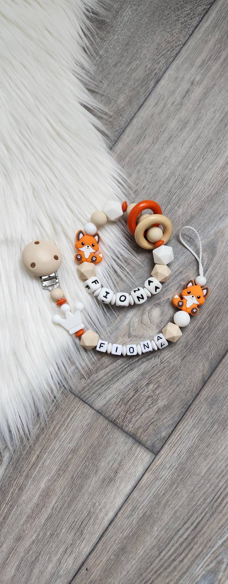 Schnullerkette Personalisierbar Mit Wunschnamen, Silikon Fuchs von Etsy - StaysisShnullerkette