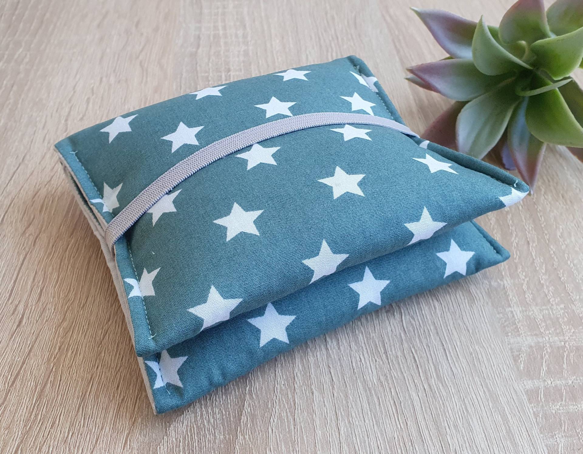 Bindentäschchen, Bindentasche, Bindenetui Big Stars Pistazie von Etsy - Steffbags