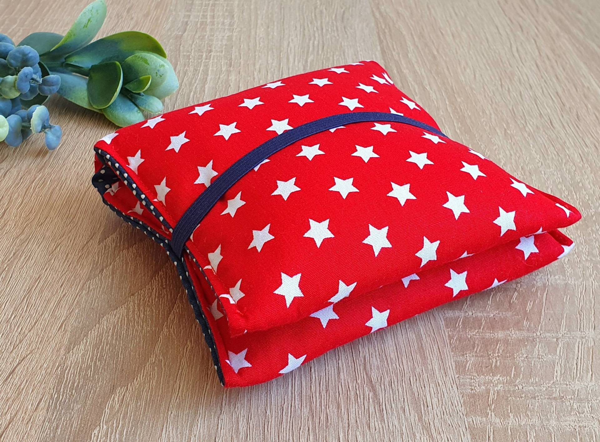 Bindentäschchen, Bindentasche, Bindenetui Glückssternchen Rot von Etsy - Steffbags