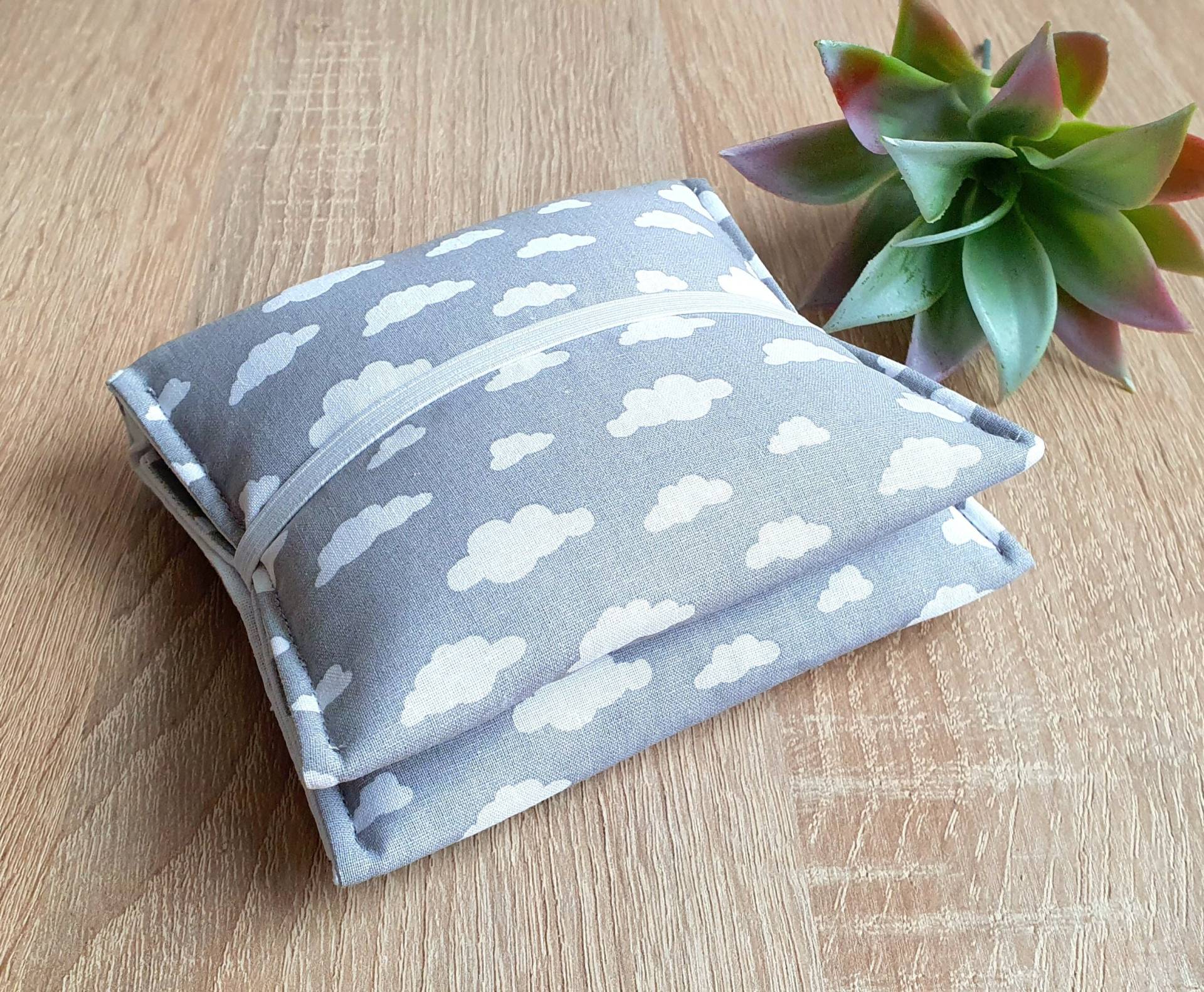 Bindentäschchen, Bindentasche, Bindenetui Wolken Grau von Etsy - Steffbags