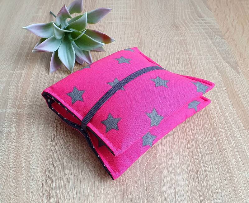 Bindentäschchen Mit Sternen, Bindentasche, Bindenetui Big Stars Pink von Etsy - Steffbags