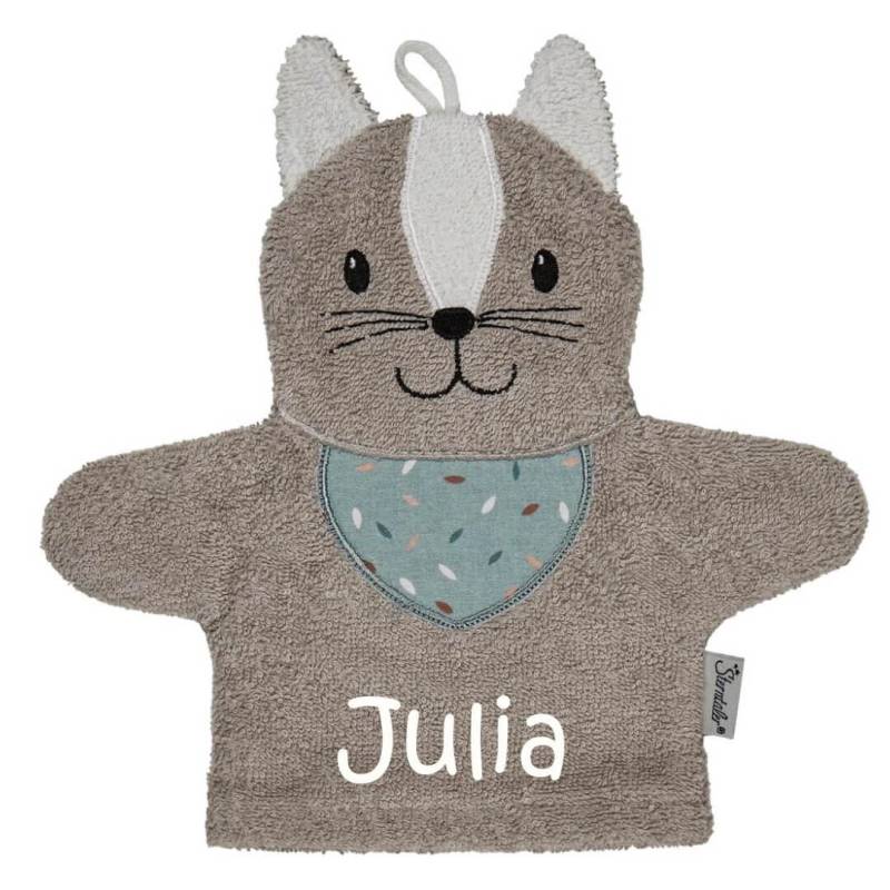 sterntaler Waschlappen Mit Namen Personalisiert | Katze Lilly Grau sterntaler Waschlappen Mit Namen Personalisiert | Katze Lilly Grau von Etsy - SticklingDE