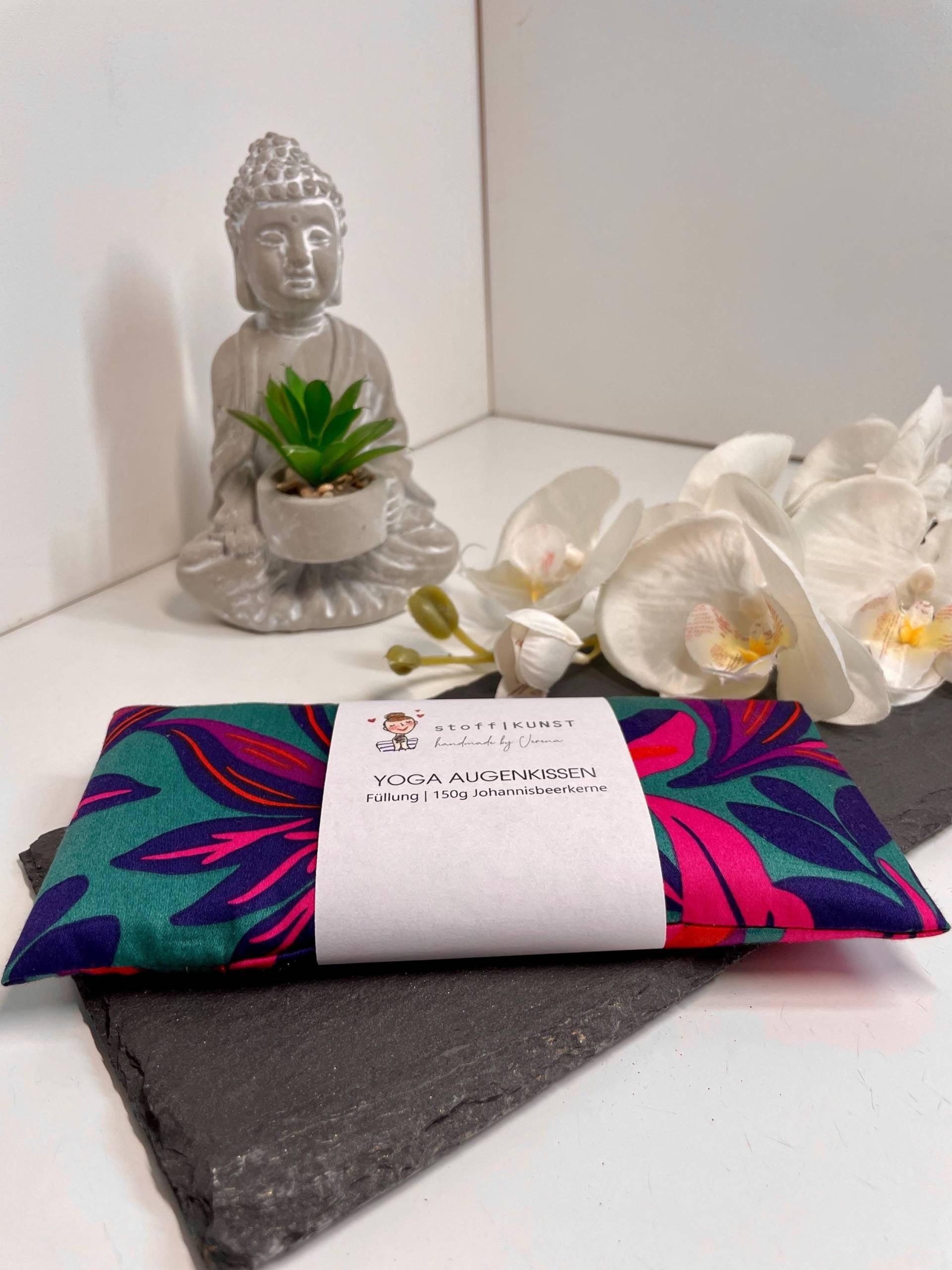 Augenkissen Yoga Blumen/Johannisbeerkerne/Yogakissen/Meditationskissen/Körnerkissen/Entspannung Geschenk/Gewichtete Augenmaske/Satin von Etsy - StoffKUNSTDesign