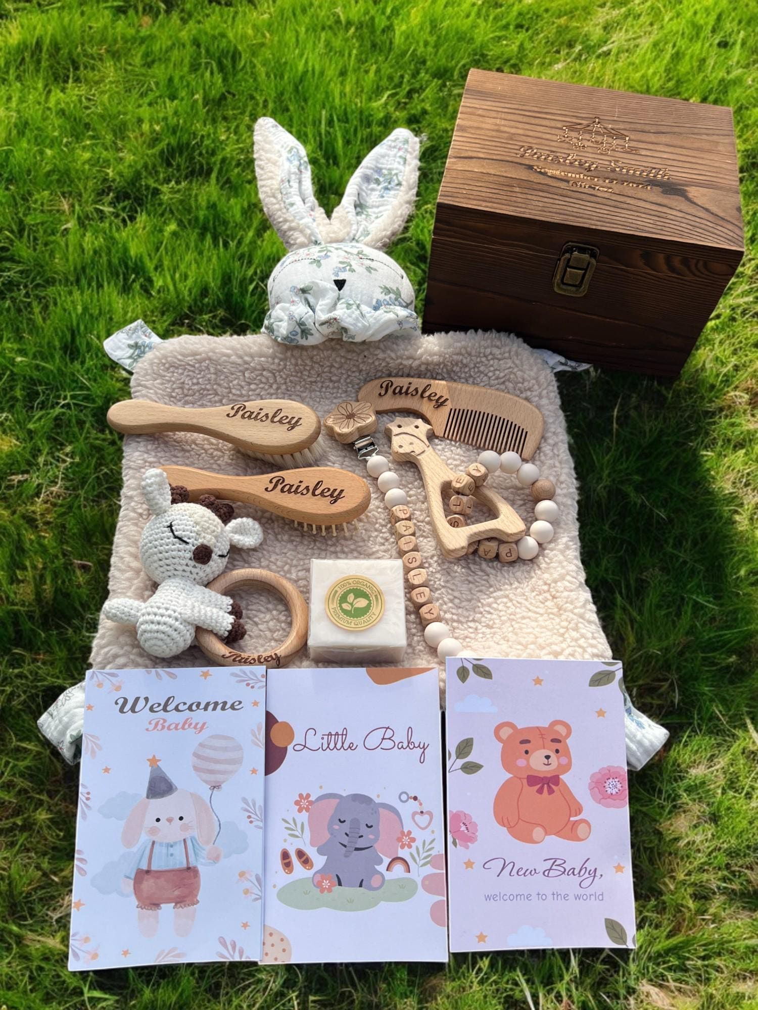 Personalisierte Hölzerne Baby-Geschenkbox | Benutzerdefinierter Erinnerungskorb & Memory Box Für Neue Baby Geschenk Set Jungen Mädchen von Etsy - StoreByElifUS