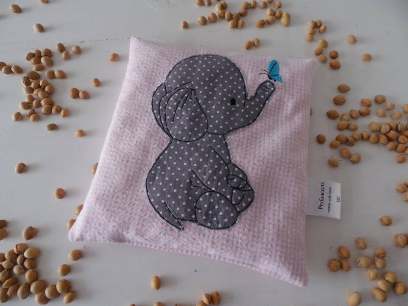 Wärmekissen Kirschkernkissen Elefant Rosa Vichy von Etsy - StrampelinchenDesign