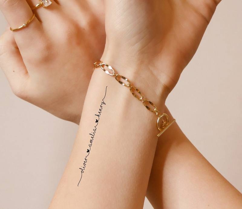 Custom Temporäres Tattoo Frauen, Personalisiert, Kindernamen | 3Er Set von Etsy - StudioMelitta